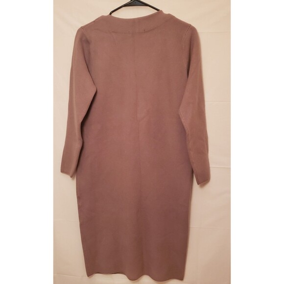 UNIQLO Soft Mocha Long Sleeve Sweater Dress Size S10 NWOT Preppy Old Money Style - Picture 2 of 10